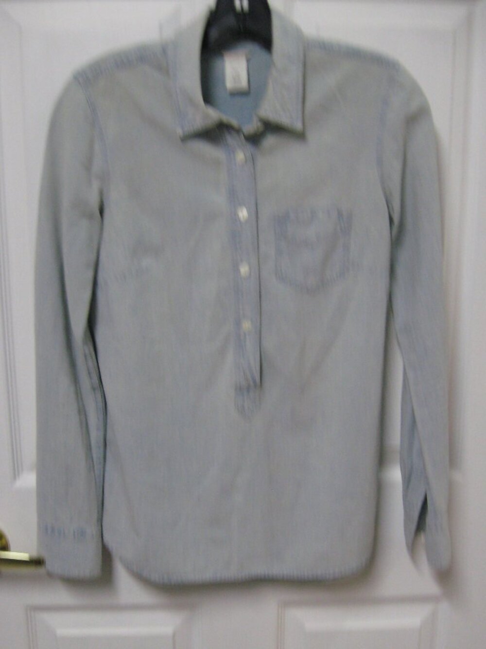 J. Crew Blue Chambray Popover Shirt Size XXS